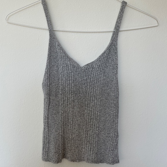 Tops - Brandy Melville gray ribbed top